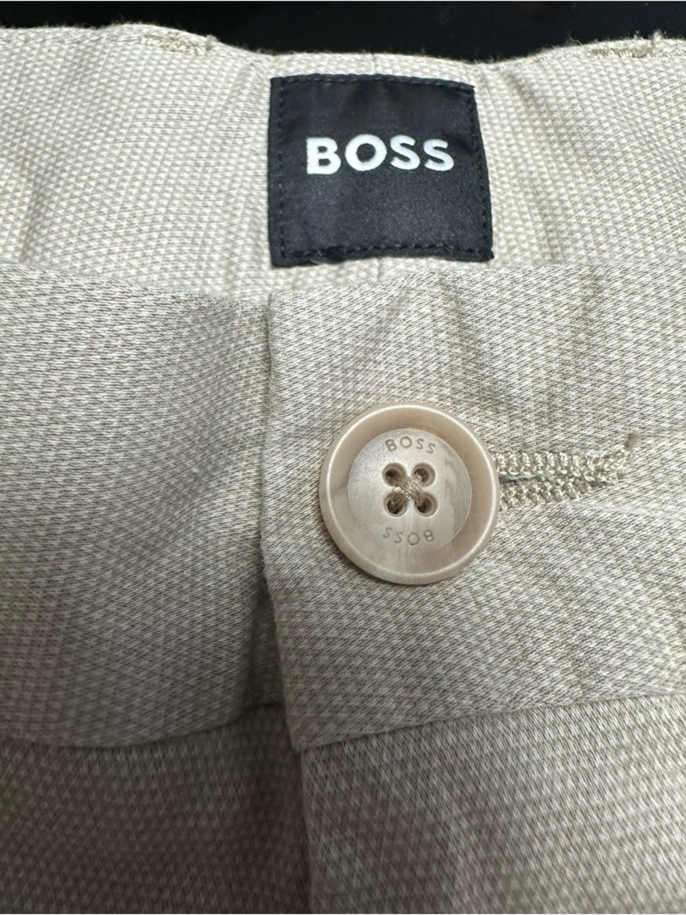 BOSS Khaki Regular Tapered Dress Pants